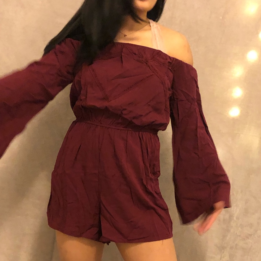 maroon romper
